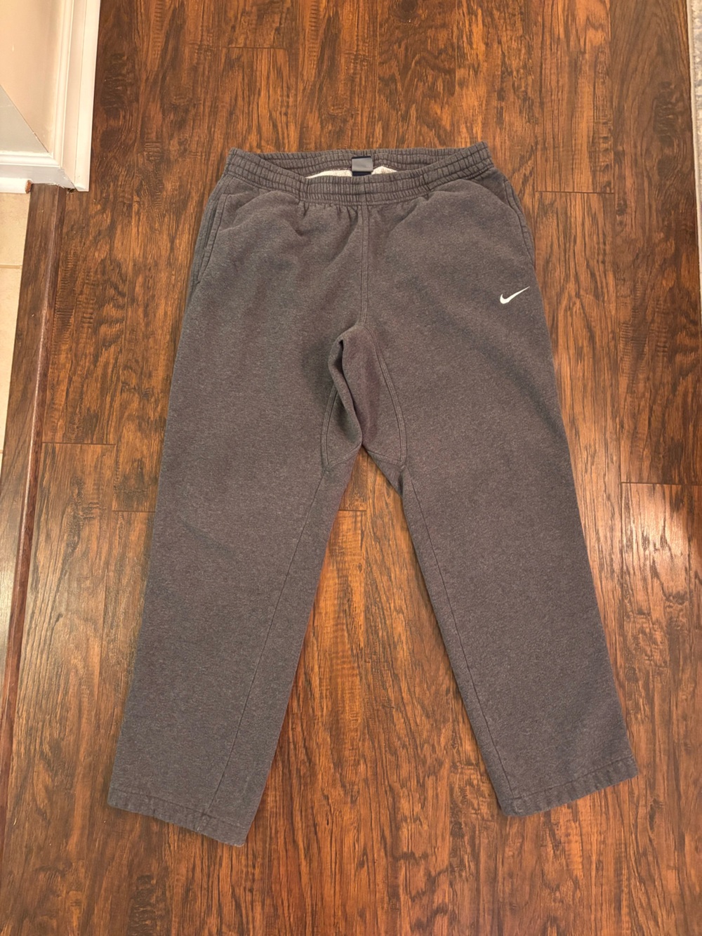 Nike Gray Men's Fleece Sweat Pants with White Swoosh